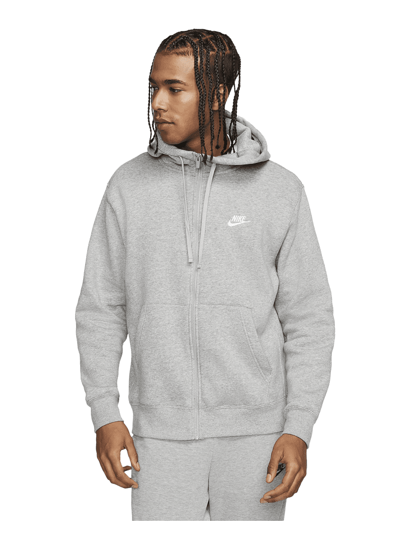 Nike Men's Club Fleece Full Zip Hoodie Sportswear, Dark Grey