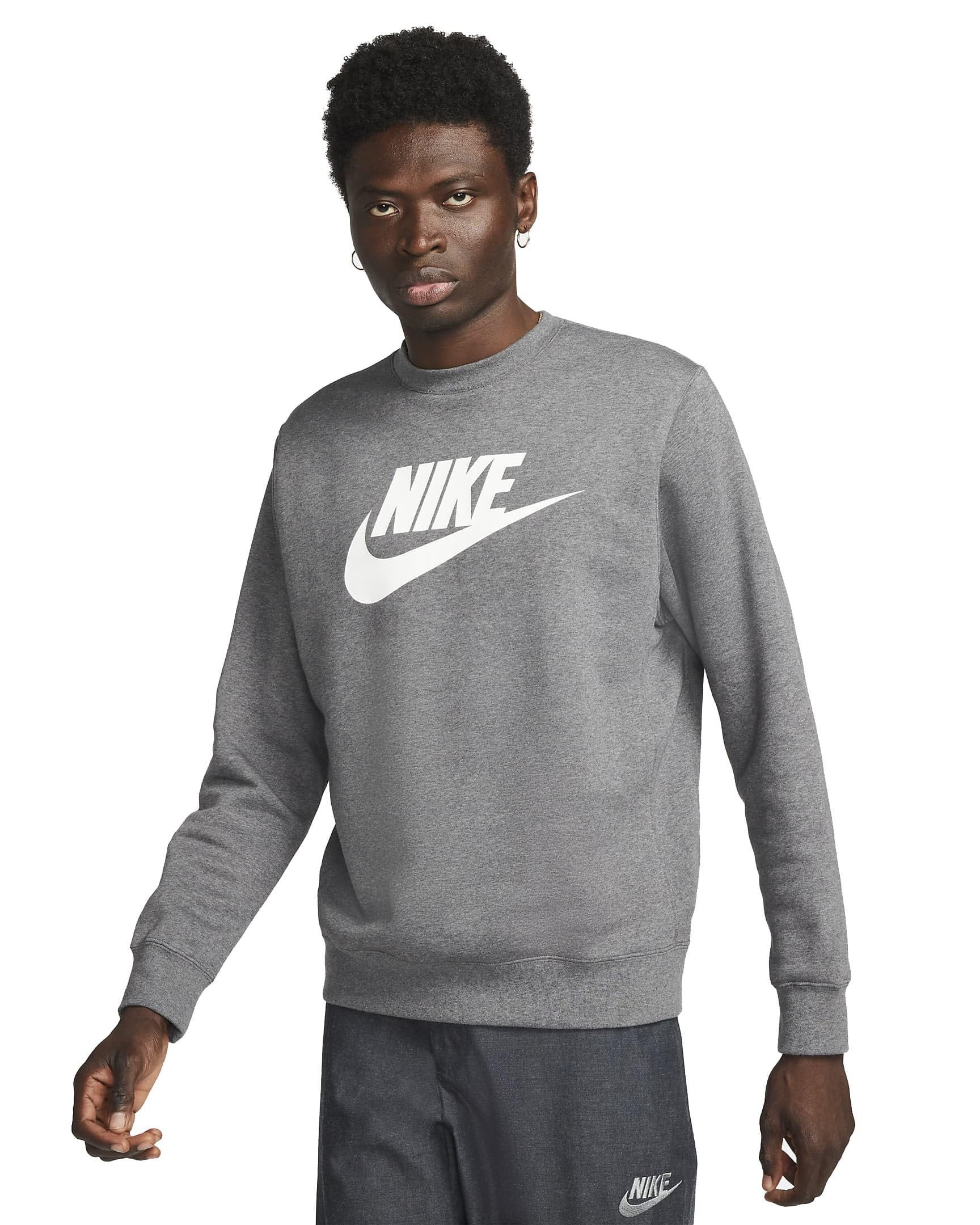 ナイキ メンズ パーカー Nike Sportswear Club Fleece Crewneck Sweatshirt - Charcoal Heather Nike Men's Sportswear Club Fleece Graphic Crewneck Sweatshirt