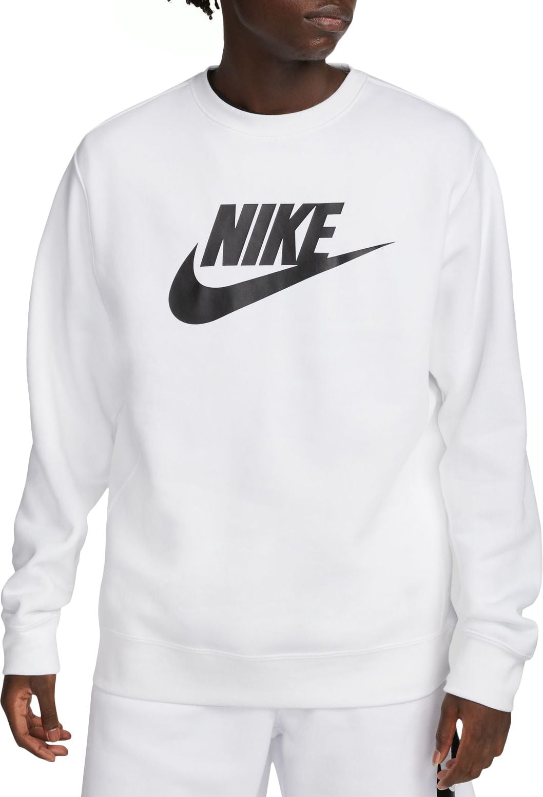 Nike Men's Sportswear Club Fleece Graphic Crewneck Sweatshirt (White, S) - Walmart.com
