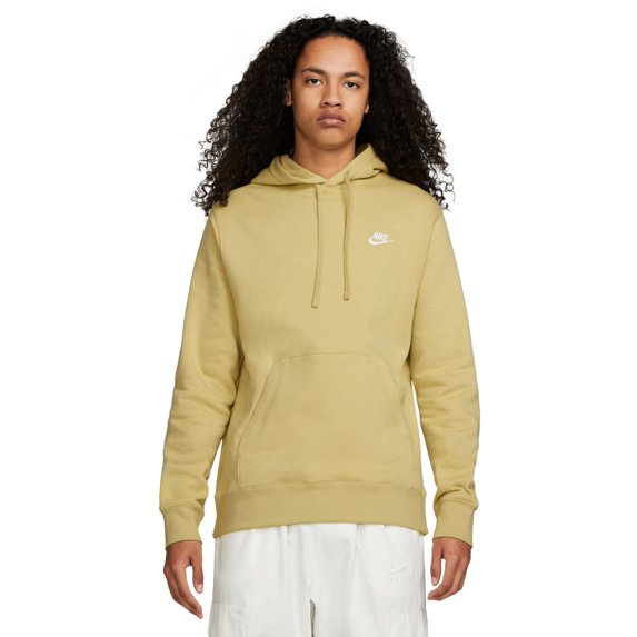 Nike Men's Sportswear Club Fleece Hoodie Sweatshirt Small Gold White