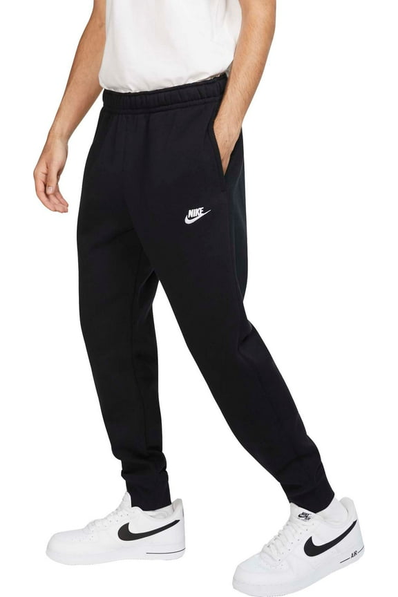 Men's Sportswear Club Fleece Jogger Pants (Black/Black/White,ST)