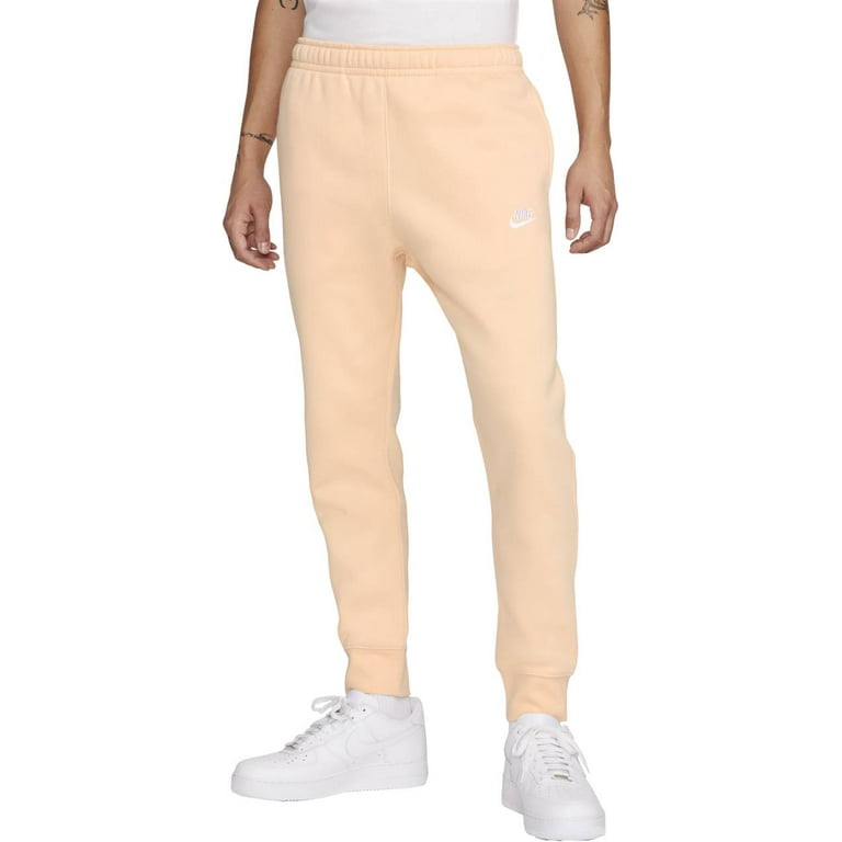 Nike Men s Sportswear Club Fleece Joggers ICED PEACH Standard Fit Taper Leg Regular Length SIZE XS