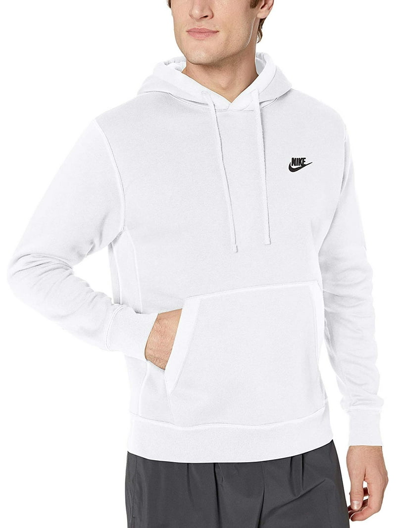 Nike Men's Sportswear Club Fleece Pullover Hoodie (White Nike Men's Sportswear Club Fleece Pullover Hoodie (White