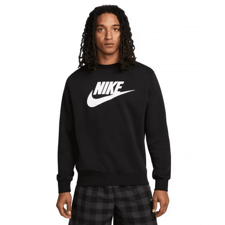 Nike Men s Sportswear Club Fleece Sweatshirt Black Medium Walmart