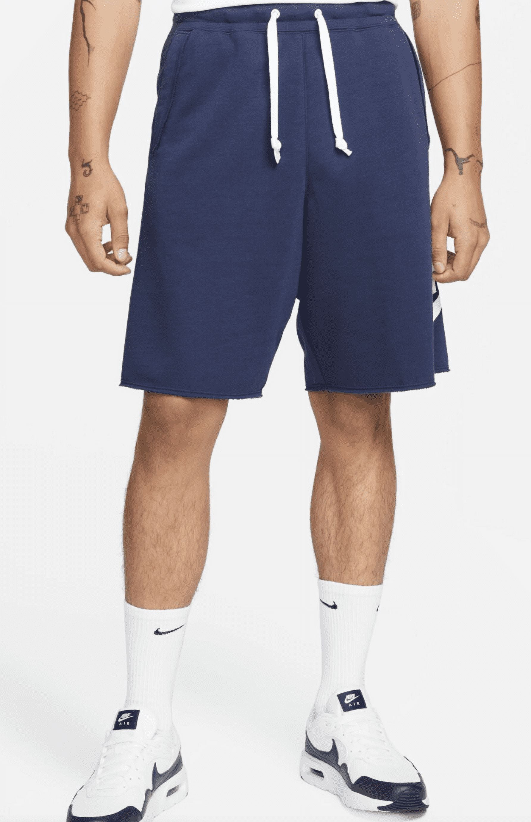 Nike Men s Sportswear Essentials Terry Cloth Midnight Blue Shorts DM6817 410 Large Walmart