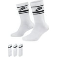 thumbnail image 1 of Nike Men's Sportswear Everyday Essential Crew Socks – 3 Pack (White/Black Stripe, Size Medium), 1 of 4
