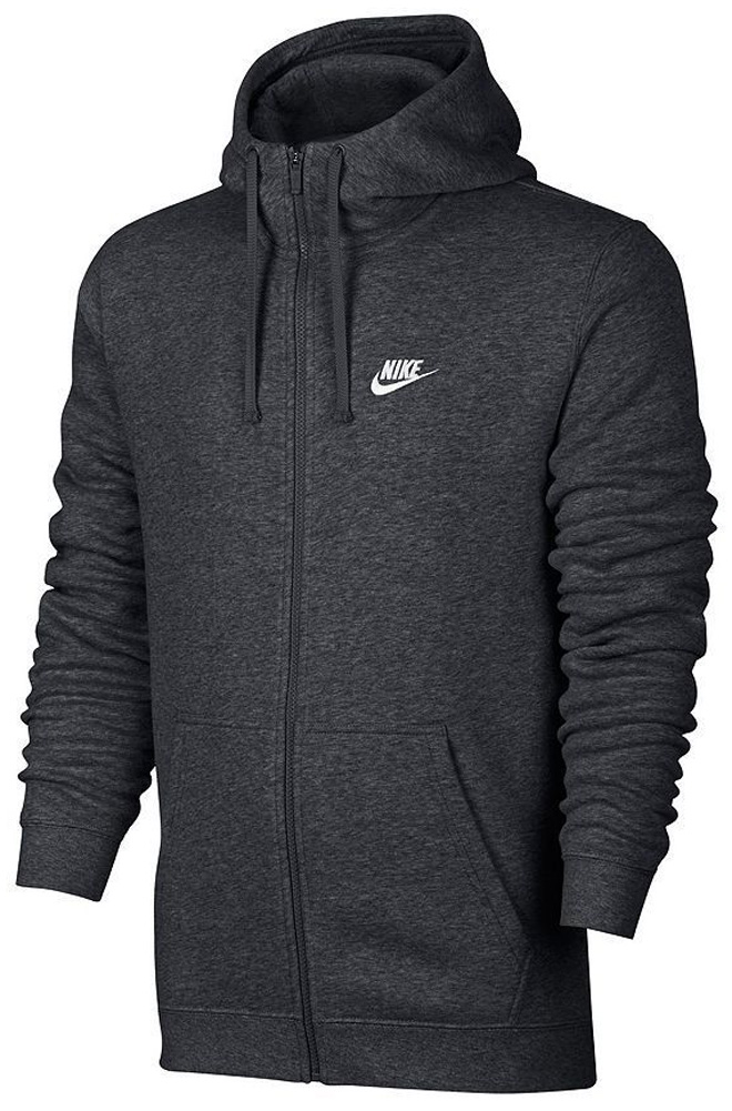 Nike Men's Sportswear Full Zip Club Hooded Sweatshirt Gray Size Medium - image 1 of 3
