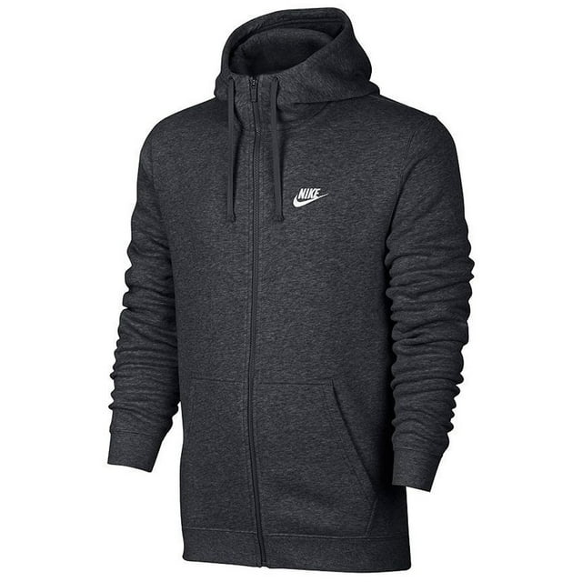 Nike Men's Sportswear Full Zip Club Hooded Sweatshirt Gray Size Medium