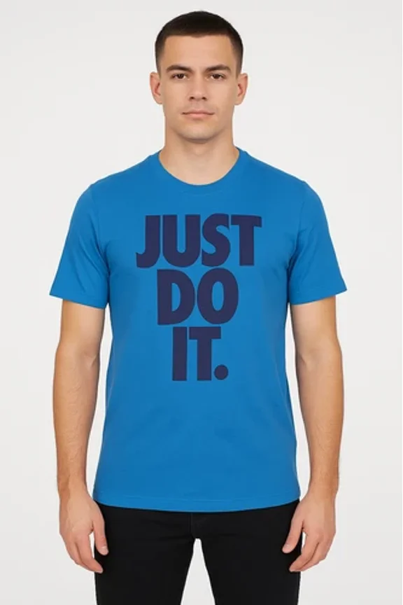 Men's Sportswear "Just Do It." T-Shirt, Blue, Large