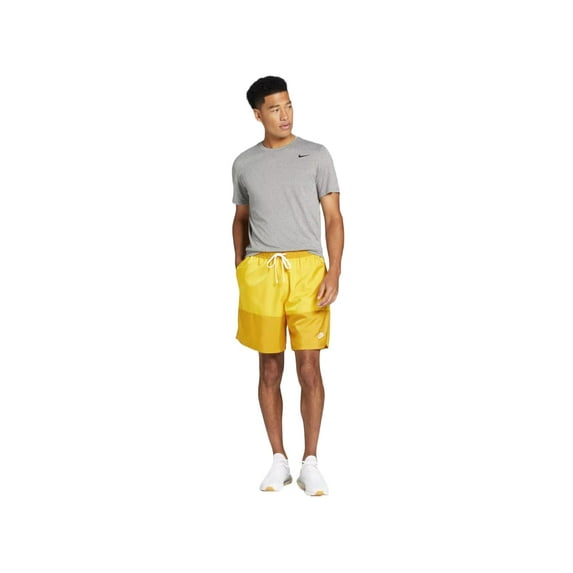 Nike Men's Sportswear Sport Essentials Lined Flow Long Shorts (Goldtone/drk Sulfur/White) Size XL