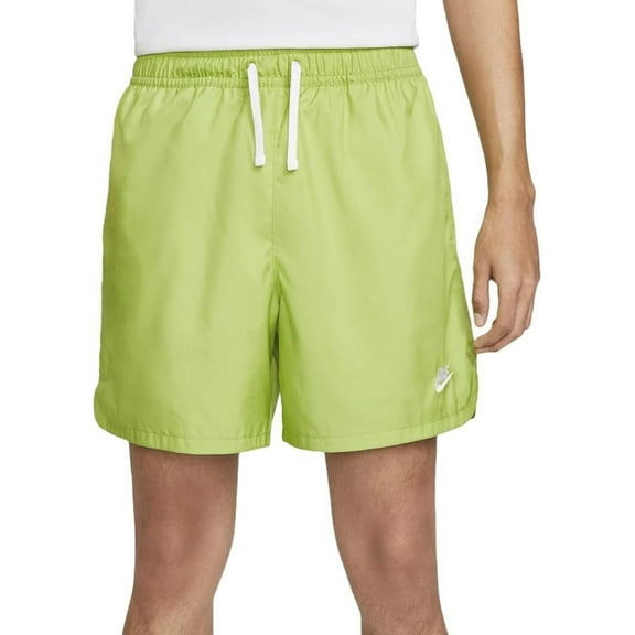 Nike Men's Sportwear Club Essentials Woven Lined Flow Shorts - Vivid Green/White - (Large)