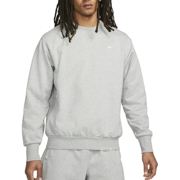 Nike Men's Standard Issue Crew Neck Long Sleeve Shirt (Dk Grey Heather, M)