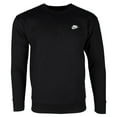 thumbnail image 1 of Nike Men's Sweatshirt Long Sleeve Fleece Embroidered Logo Club Crewneck Pullover Black M, 1 of 2