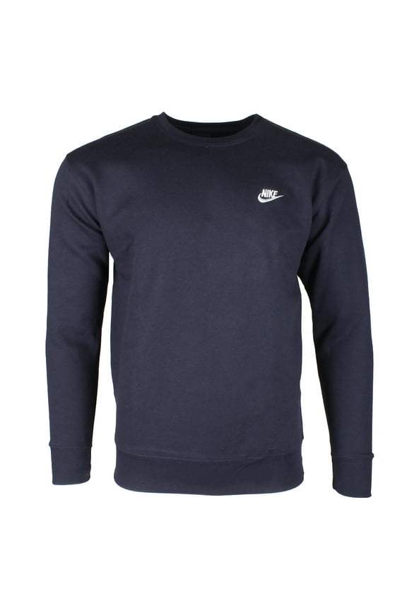 Men's Sweatshirt Long Sleeve Fleece Embroidered Logo Club Crewneck Pullover Navy M