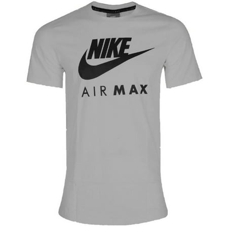 Nike Men's T-Shirt Air Max Slim Fit Athletic Short Sleeve Crewneck Work Out Tee, Grey, L