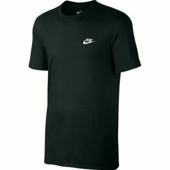 Nike Men's T-Shirt Embroidered Logo Athletic Short Sleeve Tee Cotton Tops, Black, S