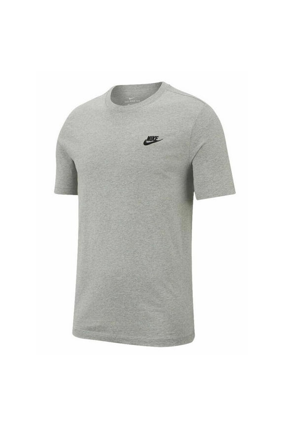 Men's T-Shirt Embroidered Logo Athletic Short Sleeve Tee Cotton Tops, Grey, XL