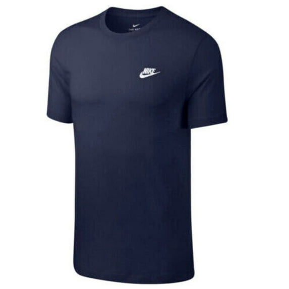Nike Men's T-Shirt Embroidered Logo Athletic Short Sleeve Tee Cotton Tops, Navy, 2XL