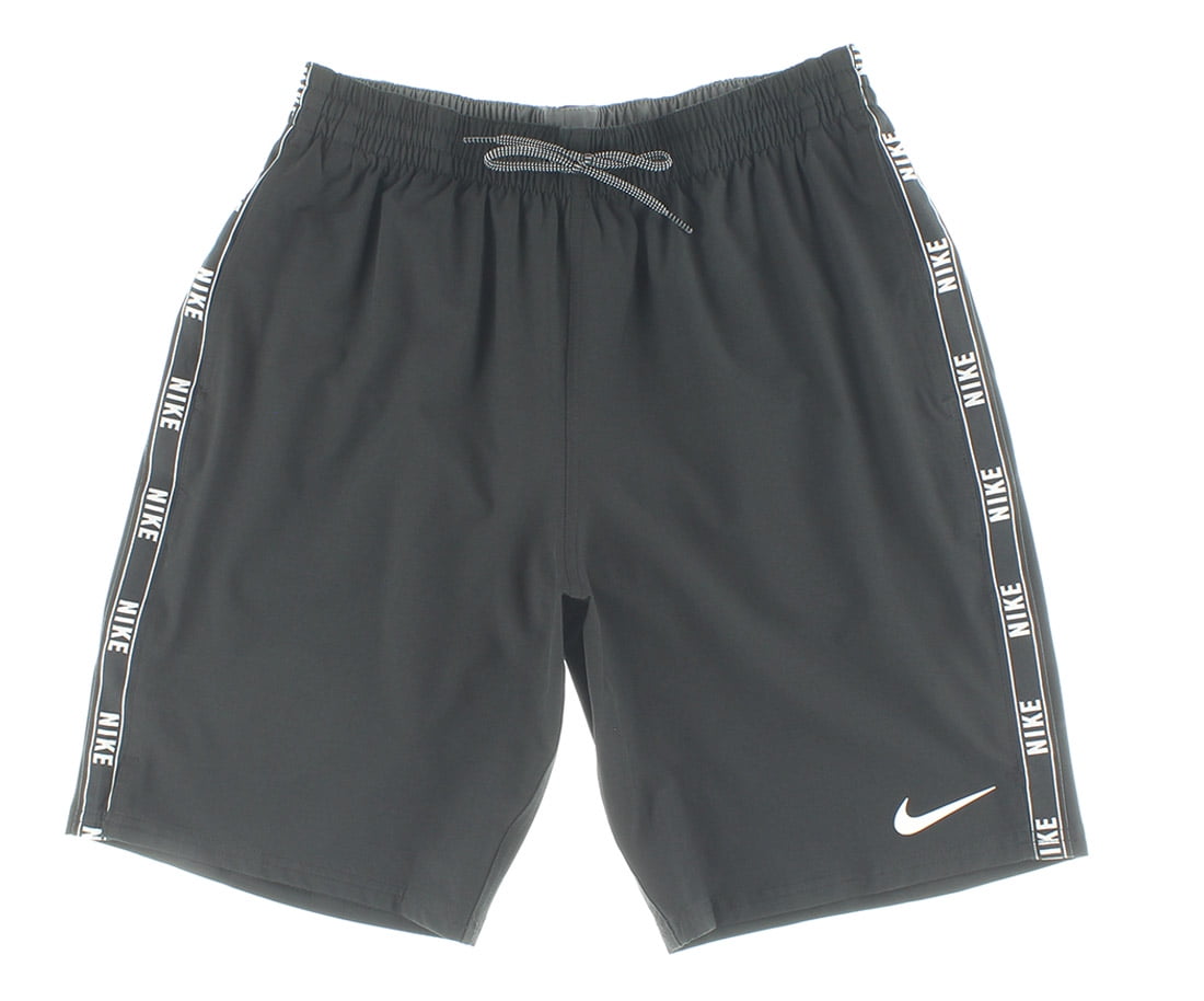 Nike swimming swoosh print lap short in black deals