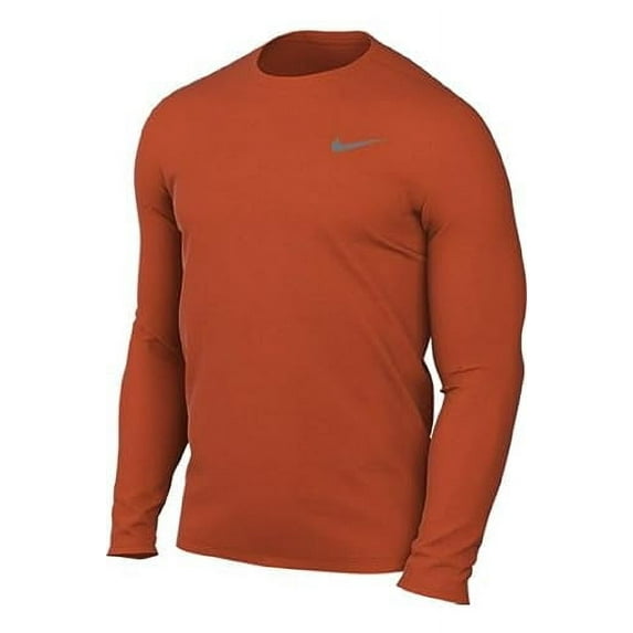 Nike Men's Team Legend Long Sleeve Tee Shirt (Medium, University Orange)
