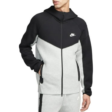 Nike Men's Tech Fleece Full-Zip Windrunner Hoodie (Dk Grey Heather/Black, L)