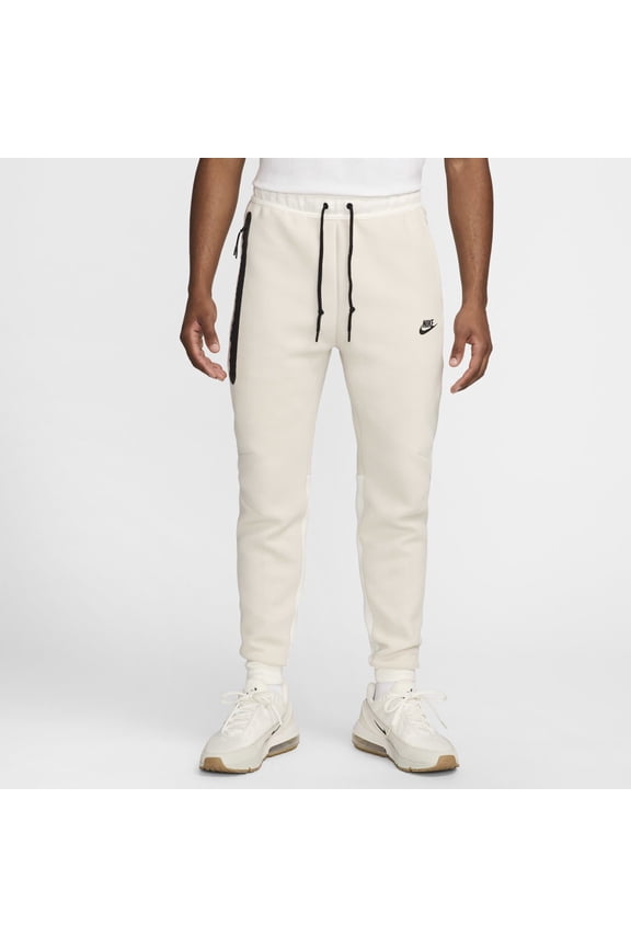 Men's Tech Fleece Slim Fit Jogger Sweatpants Size Medium (FB8002-104) Light Khaki/White