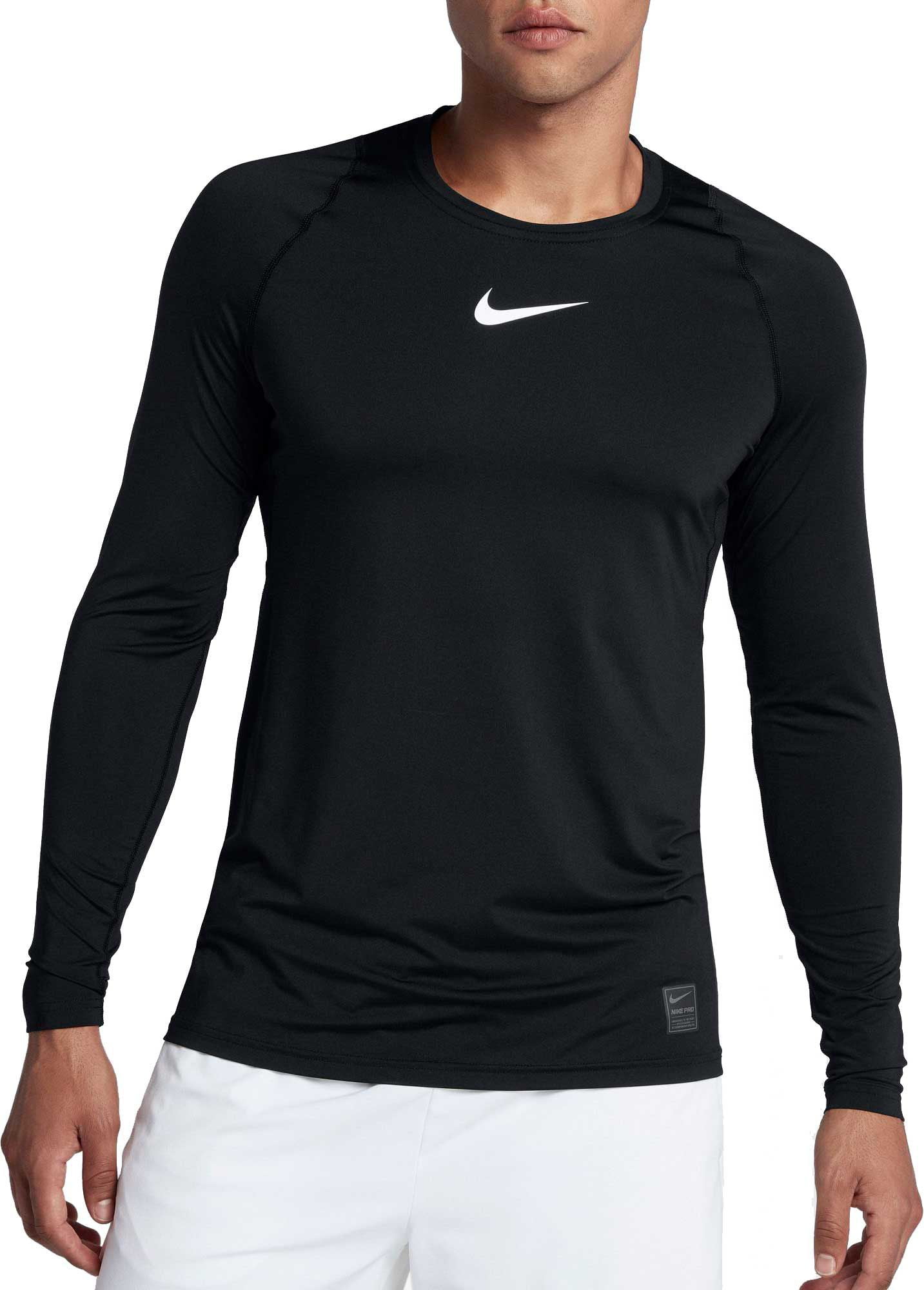 Nike men's pro long sleeve fitted shirt hotsell