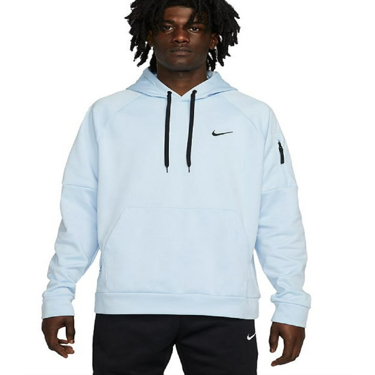 Men s Nike Therma FIT Zip Pocket Pullover Fitness Hoodie Color Celestine Blue Size M Walmart