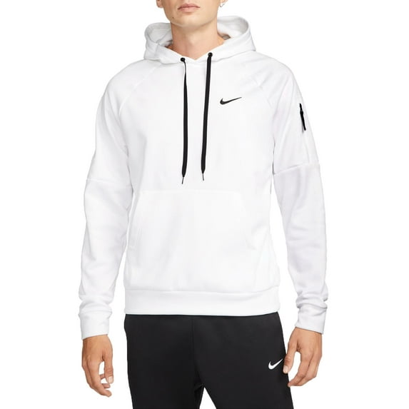 Nike Men's Therma-FIT Pullover Hoodie (White, XL)
