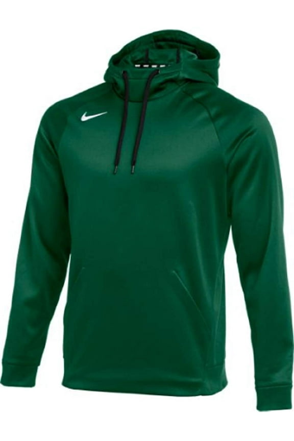 Men's Therma Pullover Hoodie (Dark Green/White, Large)