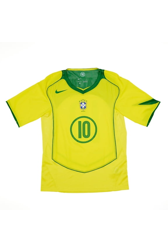 Men's Total 90 Brazil Ronaldinho 2004 Reissue Jersey Opti Yellow/Apple Green, from StockX