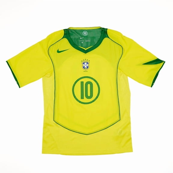 Nike Men's Total 90 Brazil Ronaldinho 2004 Reissue Jersey Opti Yellow/Apple Green, from StockX