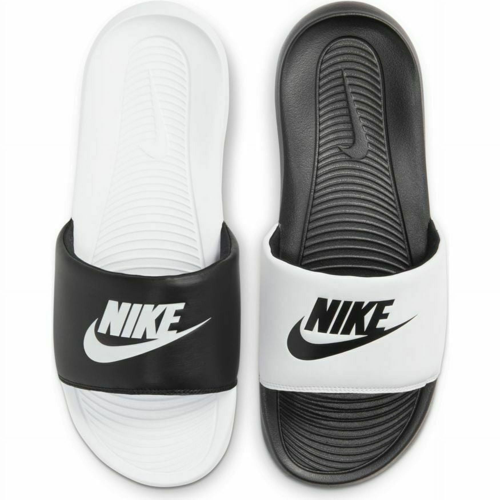nike black white slides