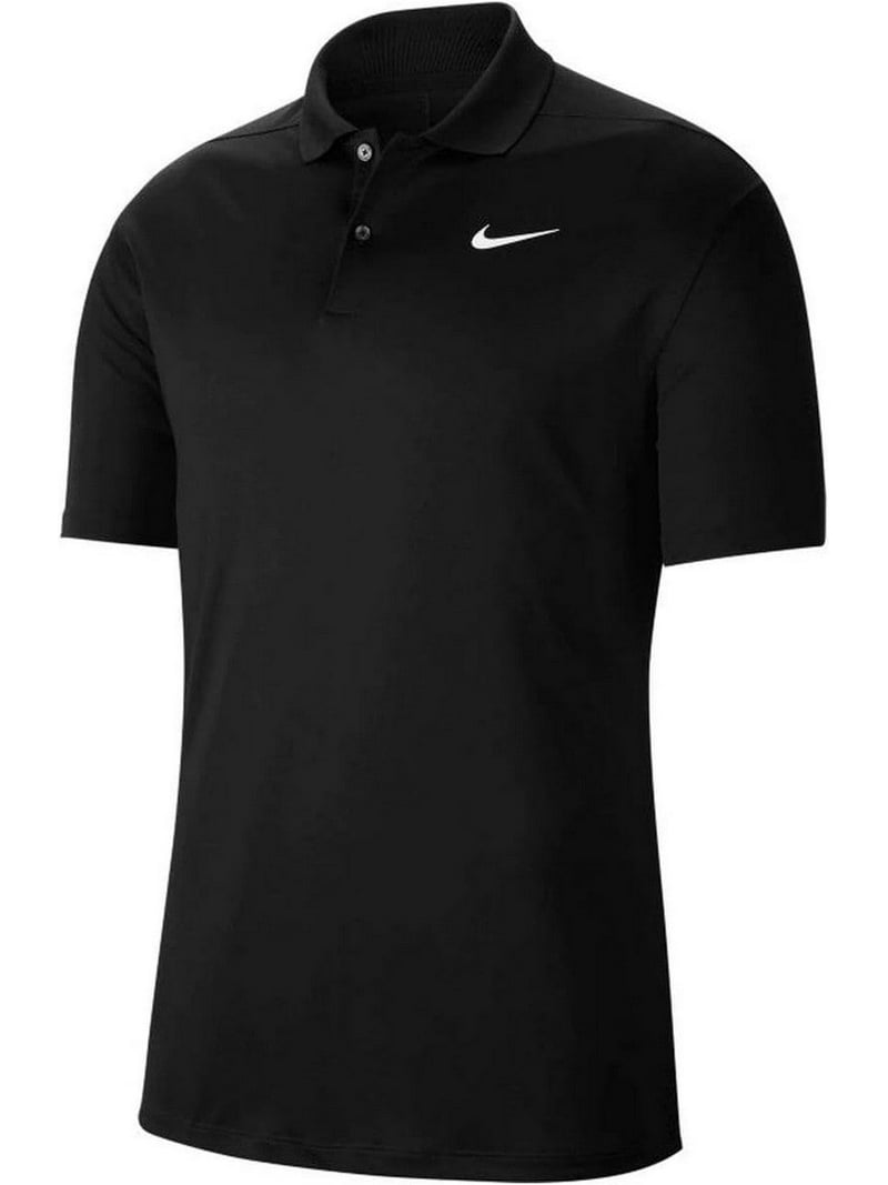 Nike Men's Victory Solid Dri-Fit Polo M Black | White - Walmart.com