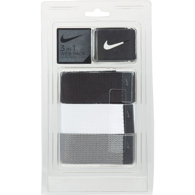nike men's web golf belt 3 pack