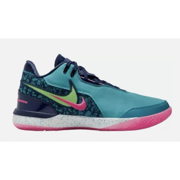 Nike Men's Zoom Basketball Shoes, Low Top Teal, Pink & Navy Blue, 10