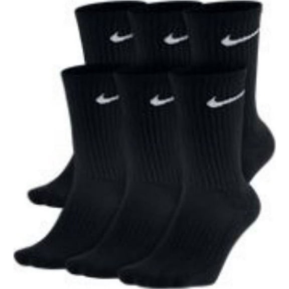 Nike Men's and Women's Performance Cushion Crew Socks, Black (6 Pack)
