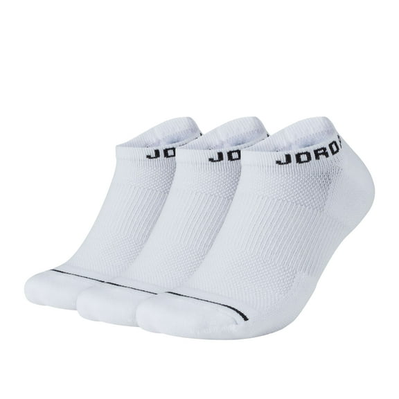 Nike Mens 3-Pack Jordan Jumpman No-Show Socks White/Black SX5546-100 Size Large