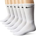 thumbnail image 1 of Nike Mens 6 Pack Cushioned Crew Socks White 8-12, 1 of 3