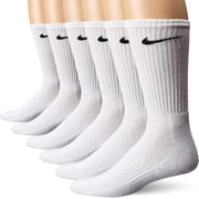 Nike Mens 6 Pack Cushioned Crew Socks White 8-12