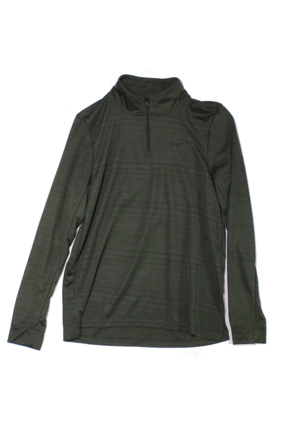 Mens Activewear Tops Medium Training Zip Pullover Green M