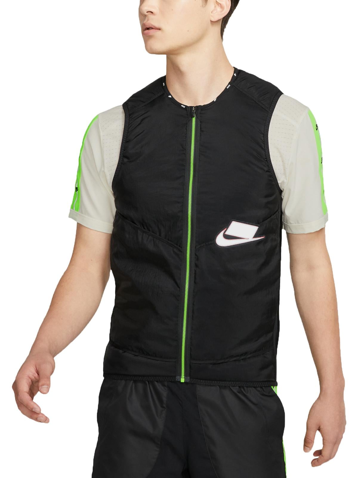 Nike Men's Aerolayer Wild Run Vest White -Black Size XX-Large