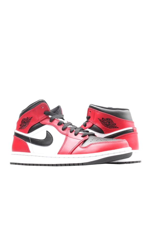 Men's Jordan 1 Mid Black/Black-Gym Red (554724 069) - 8.5