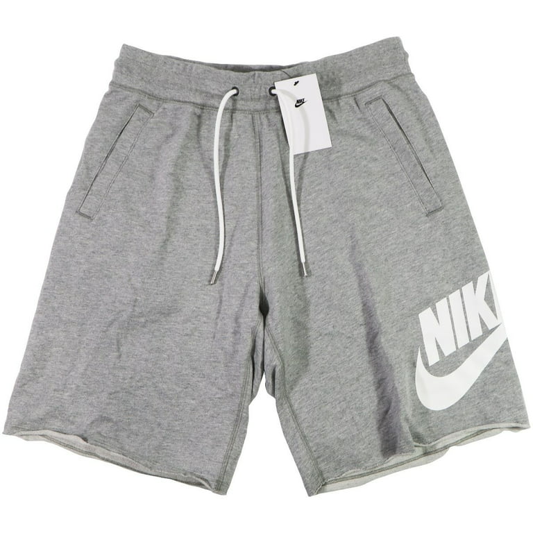 Nike Mens Aw77 French Terry Alumni Shorts - Grey/White (Size: Medium)