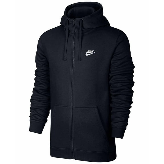 Nike Mens Club Full Zip Fleece Hoodie Black