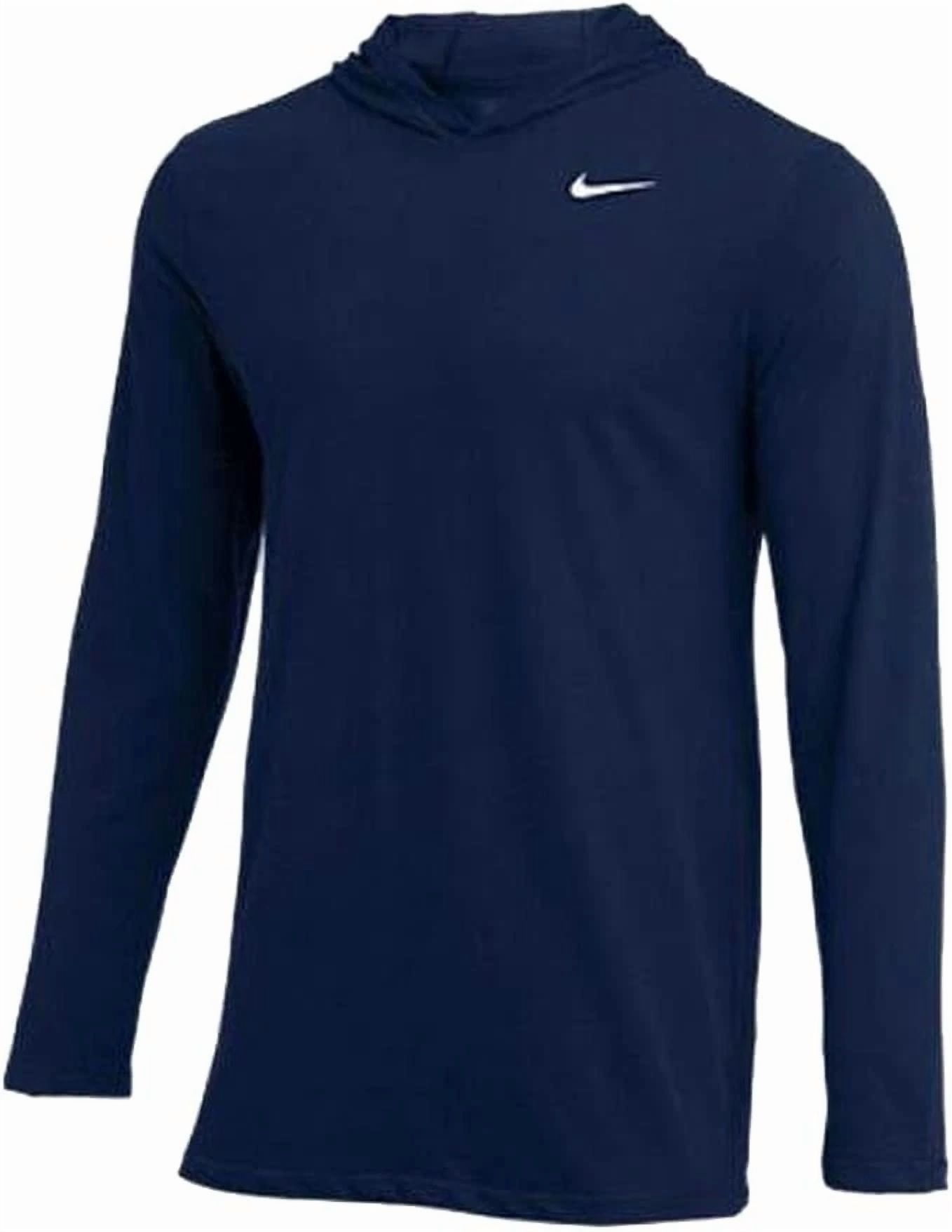 Nike Mens Dri-FIT Long Sleeve Hoodie Tee (Black, Medium)