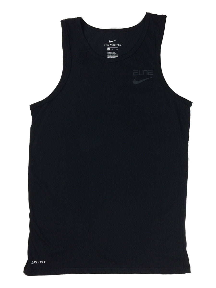 Nike Mens Dri Fit Elite Stripe Basketball Tank Top Shirt Grey Navy White Black N Black 3XL Walmart