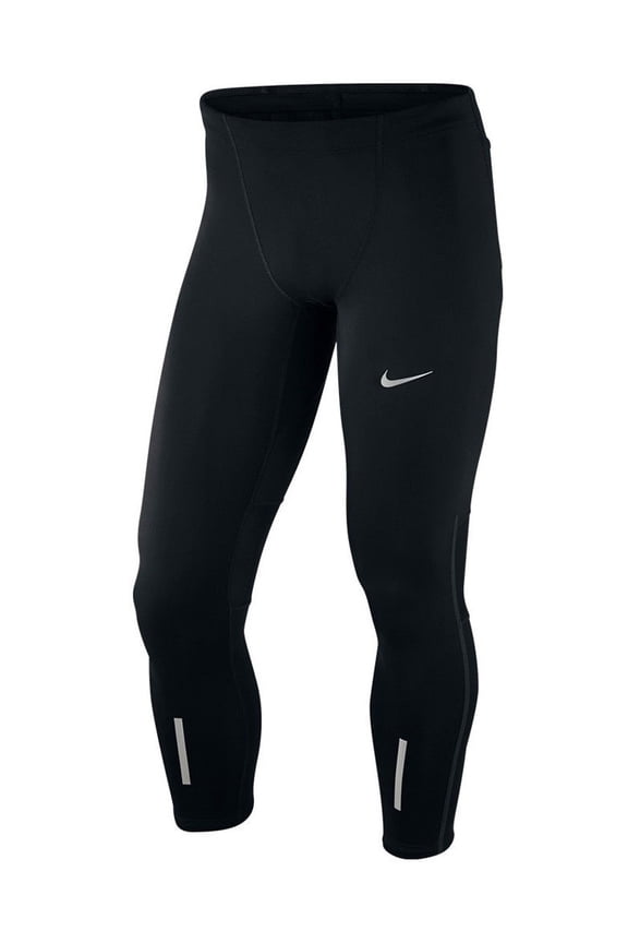 Mens Dri-Fit Full Length Power Tech Tight Running Pants Black/Reflectiv New (L)