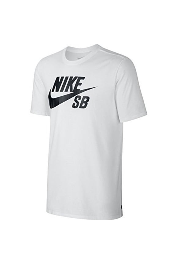 Mens Dry Dri-Fit Swoosh Logo Casual Skate T-Shirt White and Black L