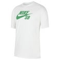 thumbnail image 1 of Nike Mens Dry Dri-Fit Swoosh Logo Casual Skate T-Shirt White and Green M, 1 of 9